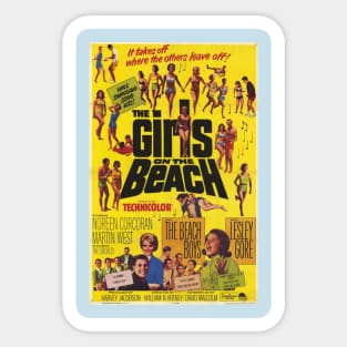 Vintage Movie - Girls On The Beach Poster Sticker